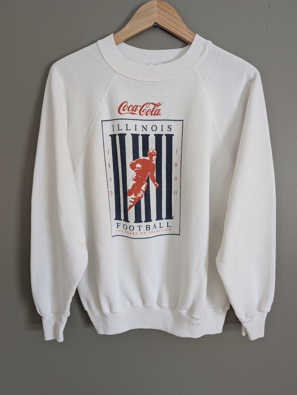 Vintage Coca Cola Illinois Football Sweatshirt Size XL